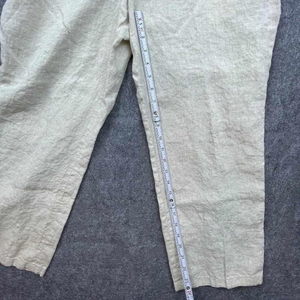 Tasso Elba Pants Mens 36 x 30 Linen Ivory Lightweight Summery Golf Outdoors